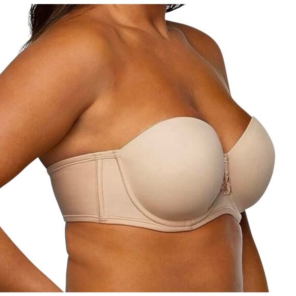 Vanity Fair 44DDD underwire rubber lined strapless bra BC 2672 - Picture 1 of 7